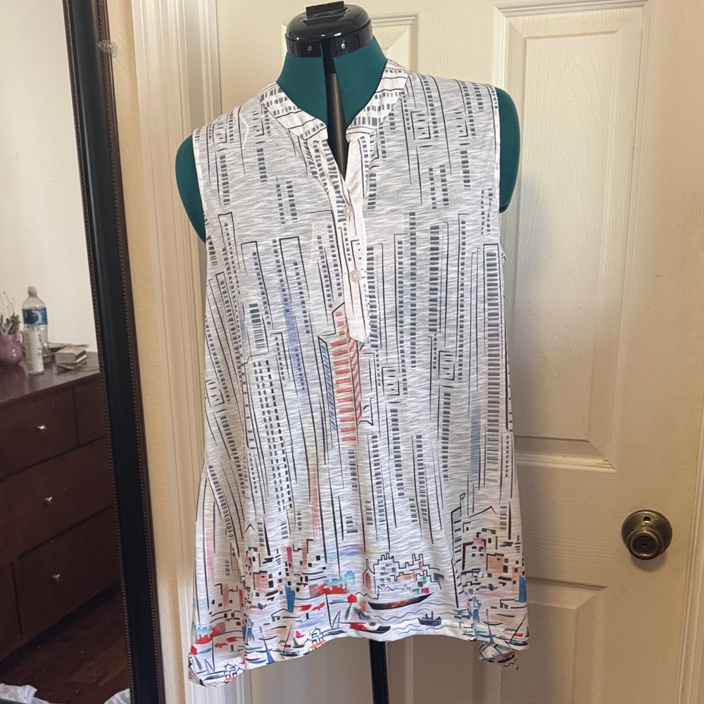 Urban Skyline Sleeveless Blouse